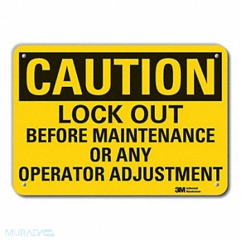 LYLE Rflct Lockout Tagout Caution Sign 7x10in, 49EC65