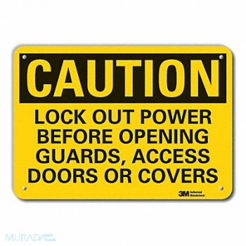 LYLE Rflct Lockout Tagout Caution Sign 7x10in, 49ED62