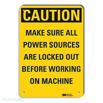 LYLE Caution Sign 14 in x 10 in Plastic, 459W54