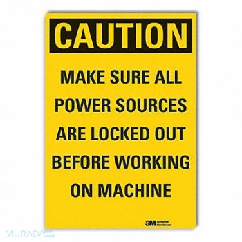 LYLE Lockout Tagout Caution RflctvLbl 3.5x5in, 49EE40