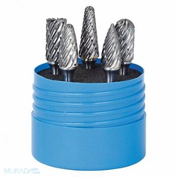 SGS PRO Carbide Bur Set Steel Cut 5pcs. 1/4 ., 49EJ74