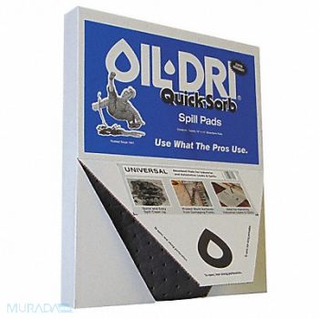 OIL-DRI Absorbent Pad Universal Gray PK20, 49EL50