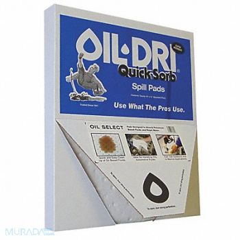 OIL-DRI Absorb Pad Oil-Based Liquids White PK20, 49EL51