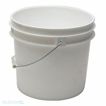 GRAINGER APPROVED K4867 Pail Polyethylene White Open Head, 49EN25