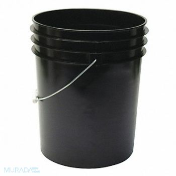 GRAINGER APPROVED Pail Polyethylene Black Open Head, 49EN34