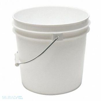 GRAINGER APPROVED K4868 Pail Polyethylene White Open Head, 49EN50