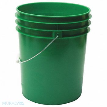 GRAINGER APPROVED K4864 Pail Polyethylene Green Open Head, 49EN60