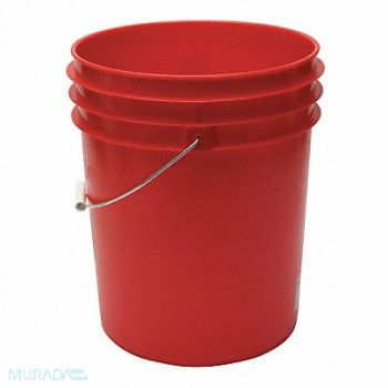 GRAINGER APPROVED K2600 Pail Polyethylene Red Open Head, 49EN64
