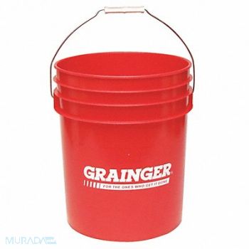 GRAINGER APPROVED K2600 Pail Polyethylene Red Open Head, 49EN65