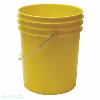 GRAINGER APPROVED Pail Polyethylene Yellow Open Head, 49EN70