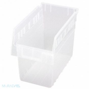 QUANTUM STORAGE SYSTEMS Shelf Bin Clear Polypropylene 8 in, 49H203