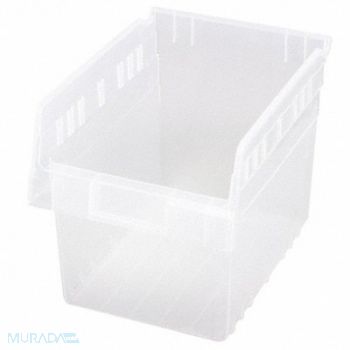 QUANTUM STORAGE SYSTEMS Shelf Bin Clear Polypropylene 8 in, 49H204