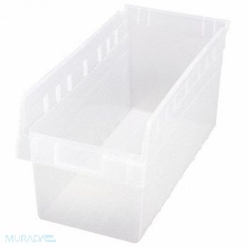 QUANTUM STORAGE SYSTEMS Shelf Bin Clear Polypropylene 8 in, 49H208