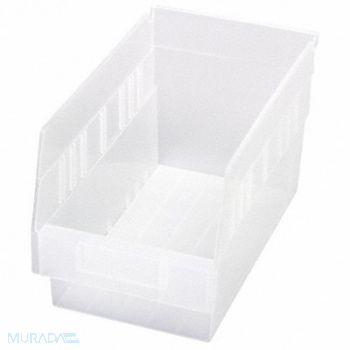 QUANTUM STORAGE SYSTEMS Shelf Bin Clear Polypropylene 6 in, 49H215