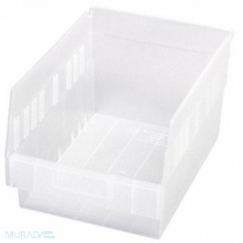 QUANTUM STORAGE SYSTEMS Shelf Bin Clear Polypropylene 6 in, 49H216