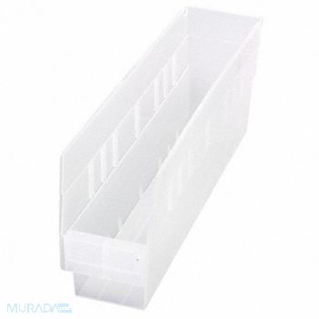 QUANTUM STORAGE SYSTEMS Shelf Bin Clear Polypropylene 6 in, 49H218