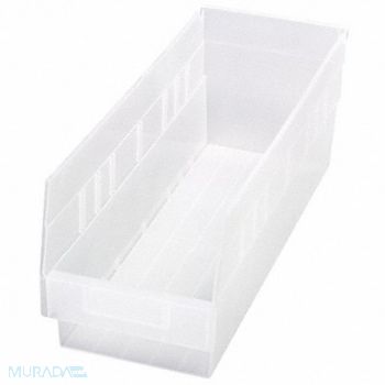 QUANTUM STORAGE SYSTEMS Shelf Bin Clear Polypropylene 6 in, 49H219