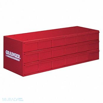 DURHAM MFG Bin Cab 18RedDrwr Gray 11 H RedDrwr, 49H238