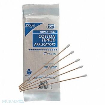 FIRST AID ONLY Cotton Tip Swab Non-Sterile 6 in PK100, 49H424