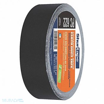 SHURTAPE Duct Tape Black 1 7/8 in x 60yd 12.5 mil, 49JR08