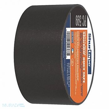 SHURTAPE Duct Tape Black 2 13/16 in x 60 yd 9 mil, 49JR14