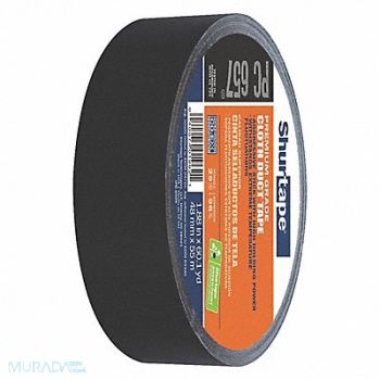 SHURTAPE Duct Tape Black 1 7/8 in x 60yd 14.5 mil, 49JR16