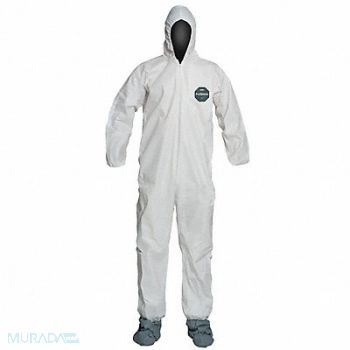 DUPONT Hooded Coveralls White 3XL Elastic PK25, 49JU19