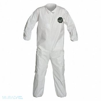 DUPONT Collared Coverall Elastic White 3XL PK25, 49JU28