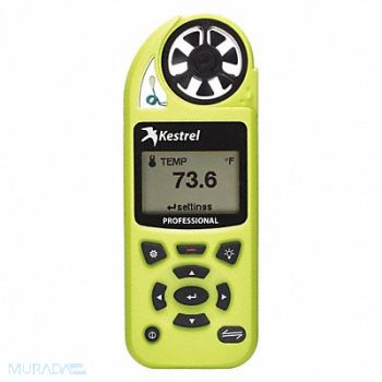KESTREL Environmental Meter Hi-Vis Green LCD, 49KA97