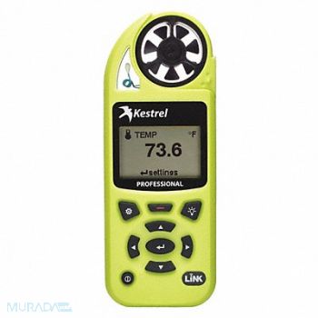 KESTREL Environmental Meter Hi-Vis Green w/WiFi, 49KA98