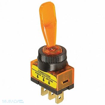 BATTERY DOCTOR Toggle Switch SPST Amber Panel Mount, 49LX01