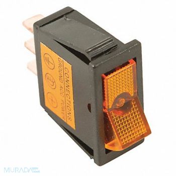 BATTERY DOCTOR Rocker Switch 1/4 Male Terminal Amber, 49LX18