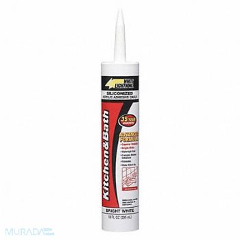WHITE LIGHTNING Hybrid Caulk White Kitchen Bath, 49LX66