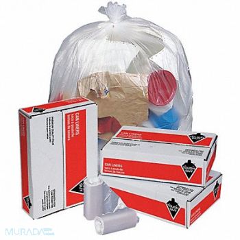 TOUGH GUY Trash Bags 16 gal Clear PK1000, 49P430
