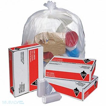 TOUGH GUY Trash Bags 45 gal Clear PK250, 49P432