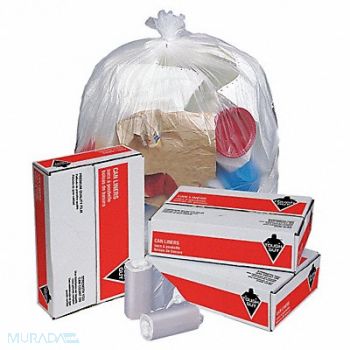 TOUGH GUY Trash Bags 56 gal Clear PK200, 49P434