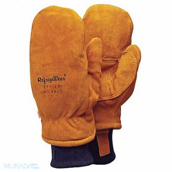 REFRIGIWEAR Leather Gloves Gold XL PR, 49T972