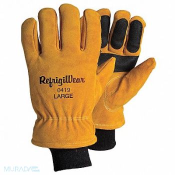 REFRIGIWEAR Leather Gloves Gold XL PR, 49T980