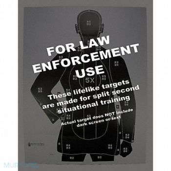 ACTION TARGET Police Training Silhouette Target PK50, 49U381