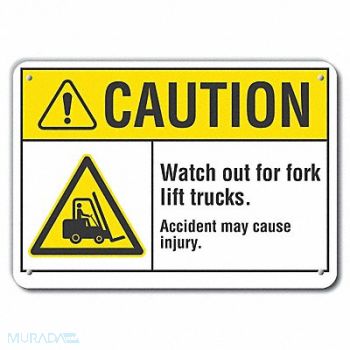 LYLE Caution Sign 10 inx14 in Plastic, 459W70