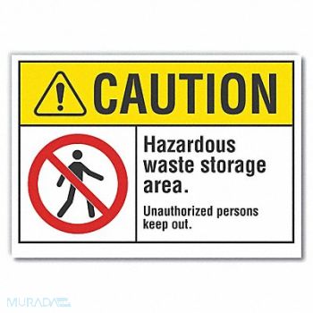 LYLE Hazardous Waste Caution RflctvLbl 7x10in, 49VC33