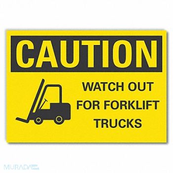 LYLE Lift Truck Trfc Caution RflctvLbl 7x10in, 49VK36