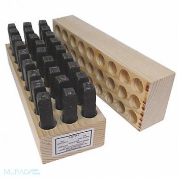 YOUNG BROS. STAMP WORKS Steel Stamps Set 3-3/4 Shank L Steel, 49VX29