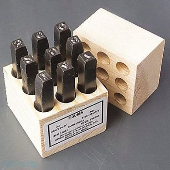 YOUNG BROS. STAMP WORKS Steel Stamps Set 3-3/4 Shank L Steel, 49VX37