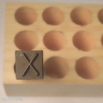 YOUNG BROS. STAMP WORKS Hand Stamp 2-5/8 Shank L Steel, 49VY05