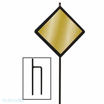 GRAINGER APPROVED Reflective Driveway Marker Amber PK12, 49VZ22