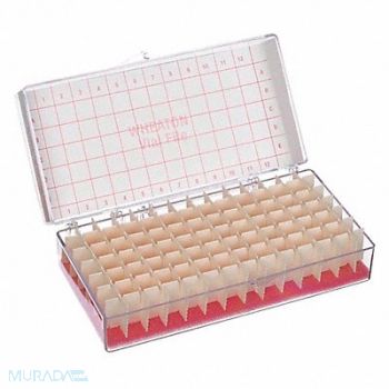 WHEATON Vial Store Case Holds 60 Test Tubes PK6, 49WE07