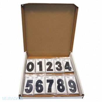 HARDLINE PRODUCTS Number Kit Black 3 in Overall H PK300, 49WN15