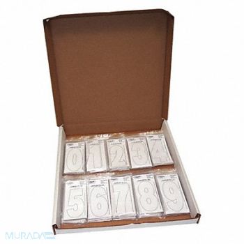 HARDLINE PRODUCTS Number Kit White 3 in Overall H PK300, 49WN18