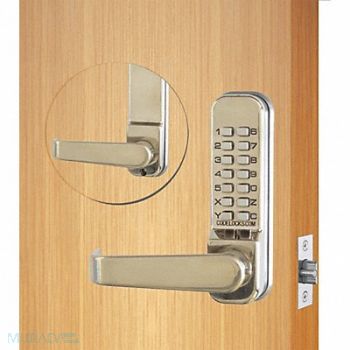 CODELOCKS Mechanical Lockset Stainless Steel Lever, 49XN69